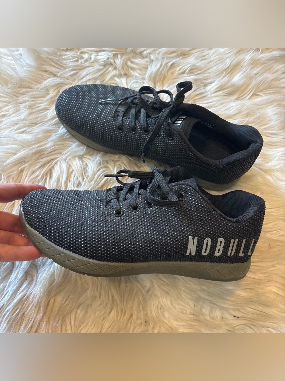 NOBULL SuperFabric Trainer Shoes Women’s 9 Men’s 7.5 Black Gray Cross Training